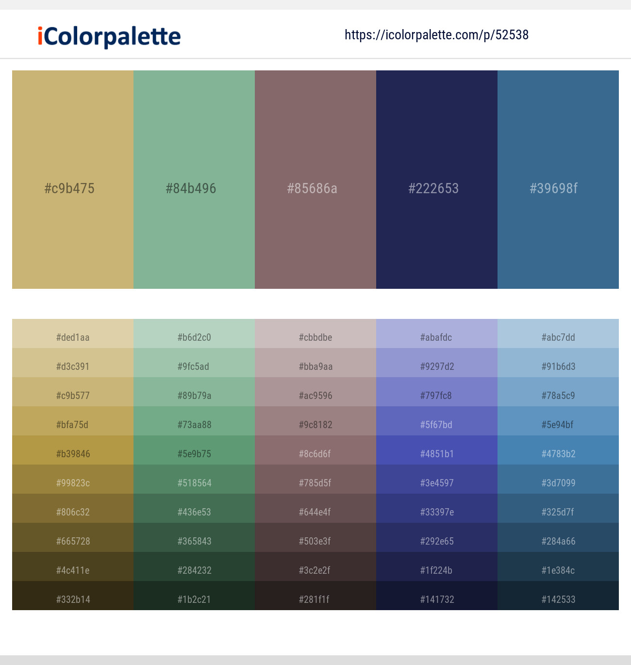 Laser – Bay Leaf – Opium – Port Gore – Calypso Color scheme