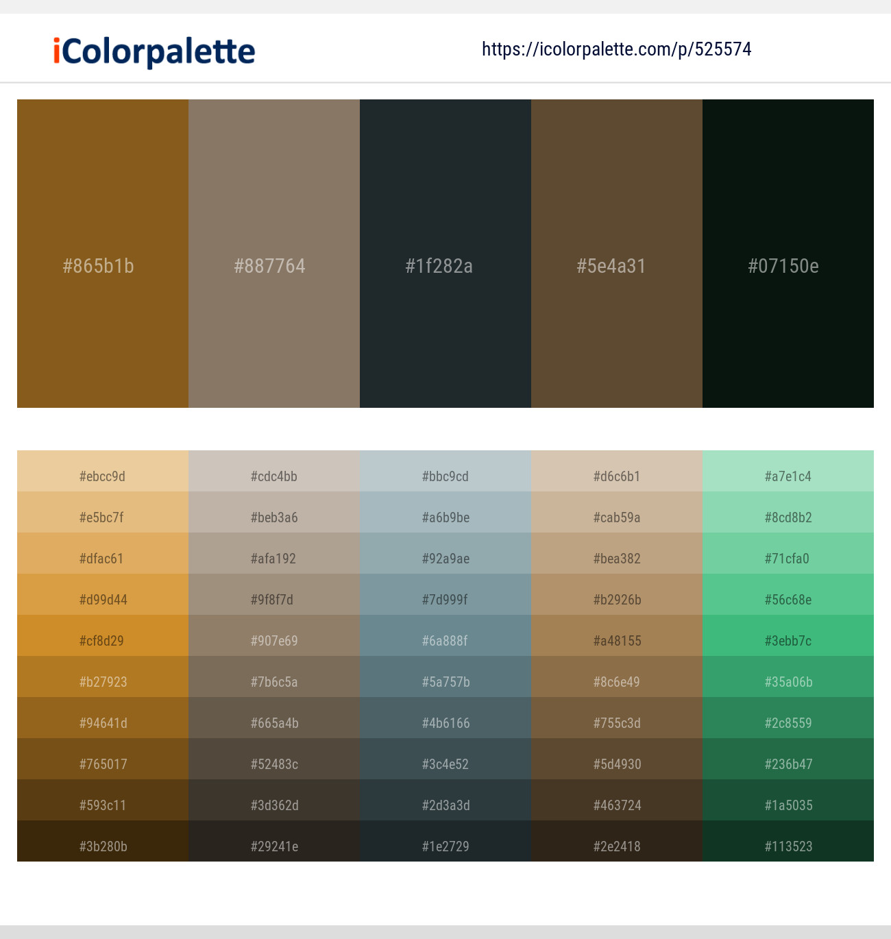 Bull Shot – Cement – Outer Space – Millbrook – Black Bean Color scheme