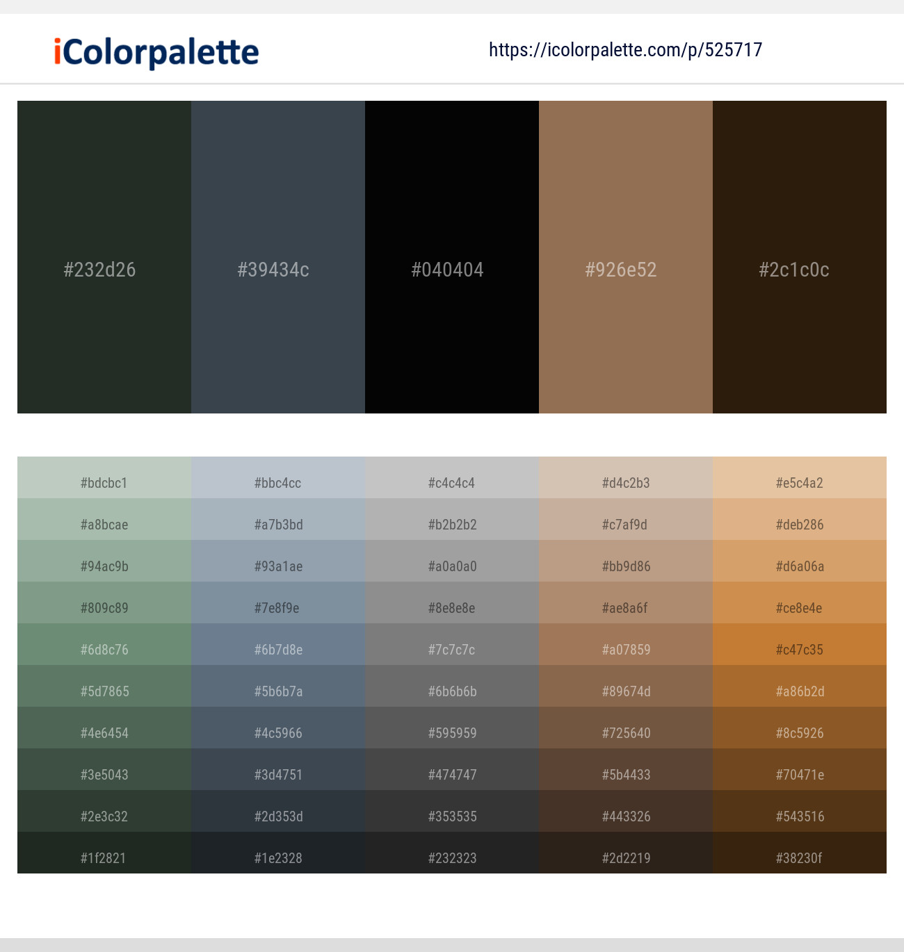 Heavy Metal – Limed Spruce – Black – Leather – Sambuca Color scheme