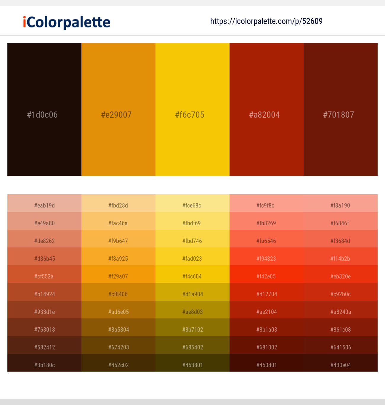5260945 Gold Color Palettes