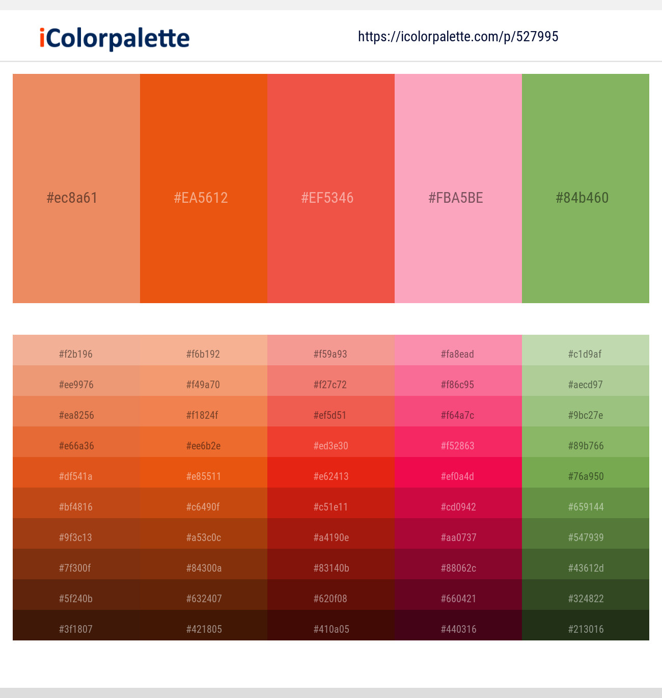 527995Apricot – Pomegranate – Flamingo – Lavender Pink – Chelsea Cucumber Color scheme