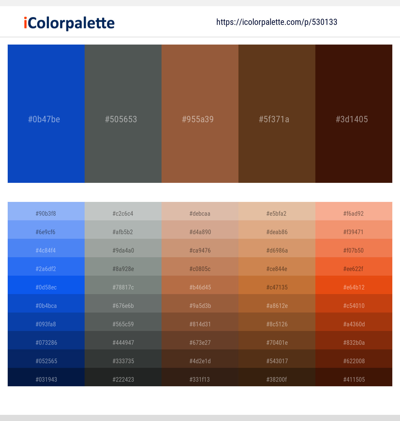 Denim – Nandor – Potters Clay – Espresso – Rebel Color scheme