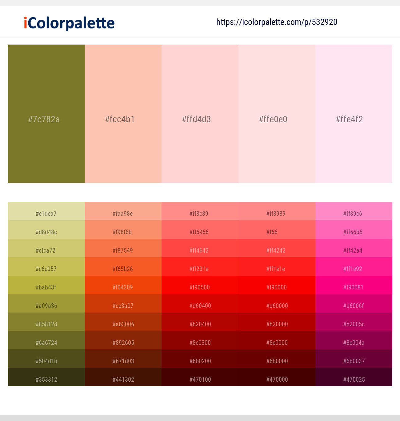Crete – Apricot Peach – Cosmos – Pippin – Pale Rose Color scheme