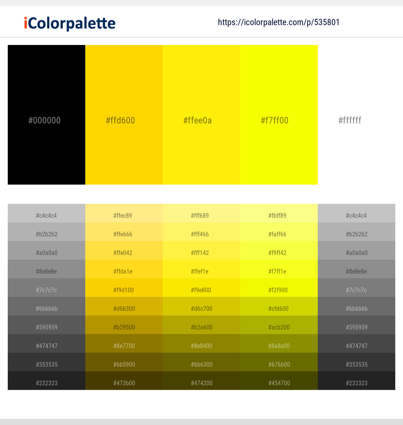 yellow and black  Color Palette Ideas