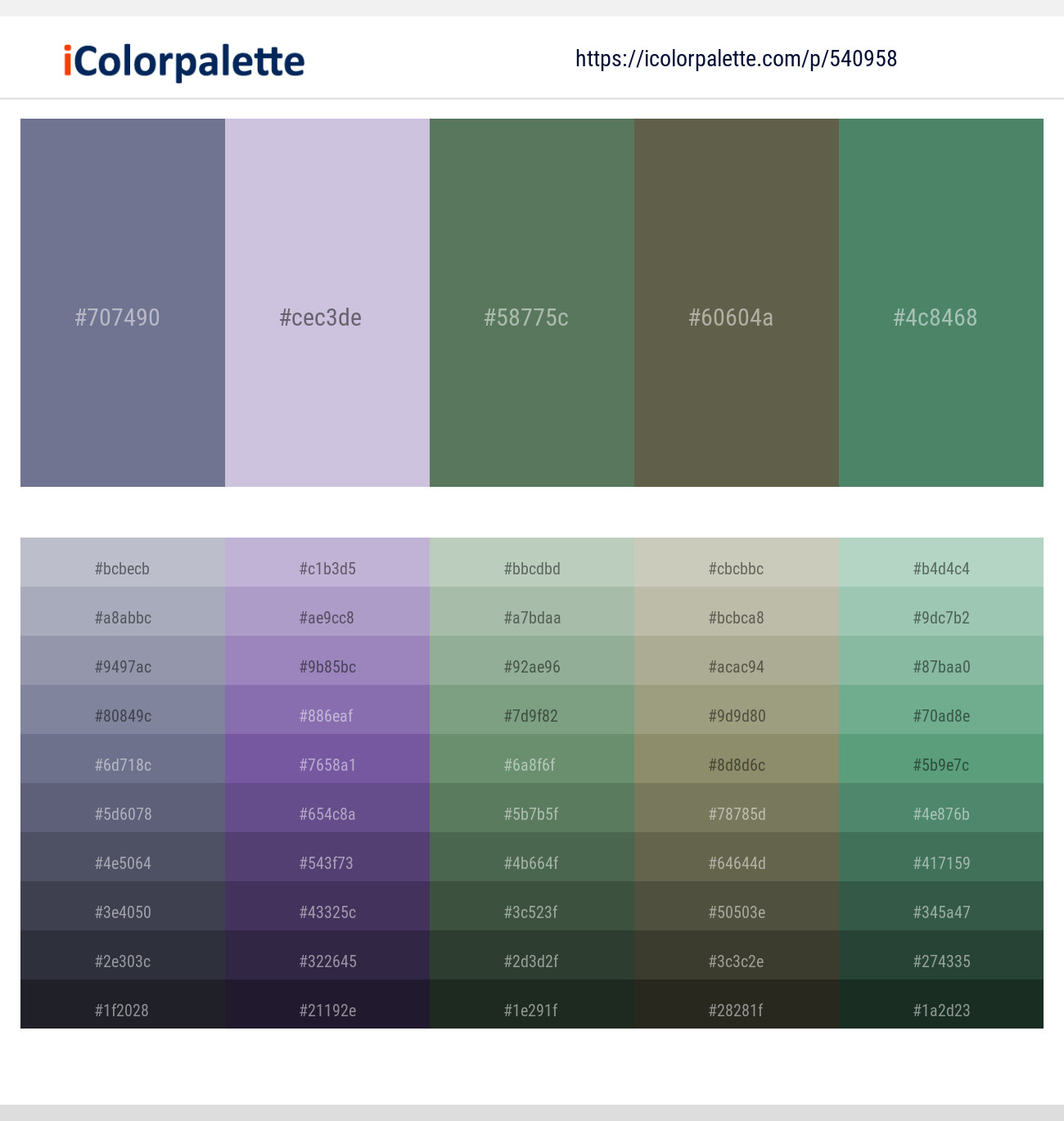 Storm Gray – Lavender Gray – Cactus – Finch – Como Color scheme