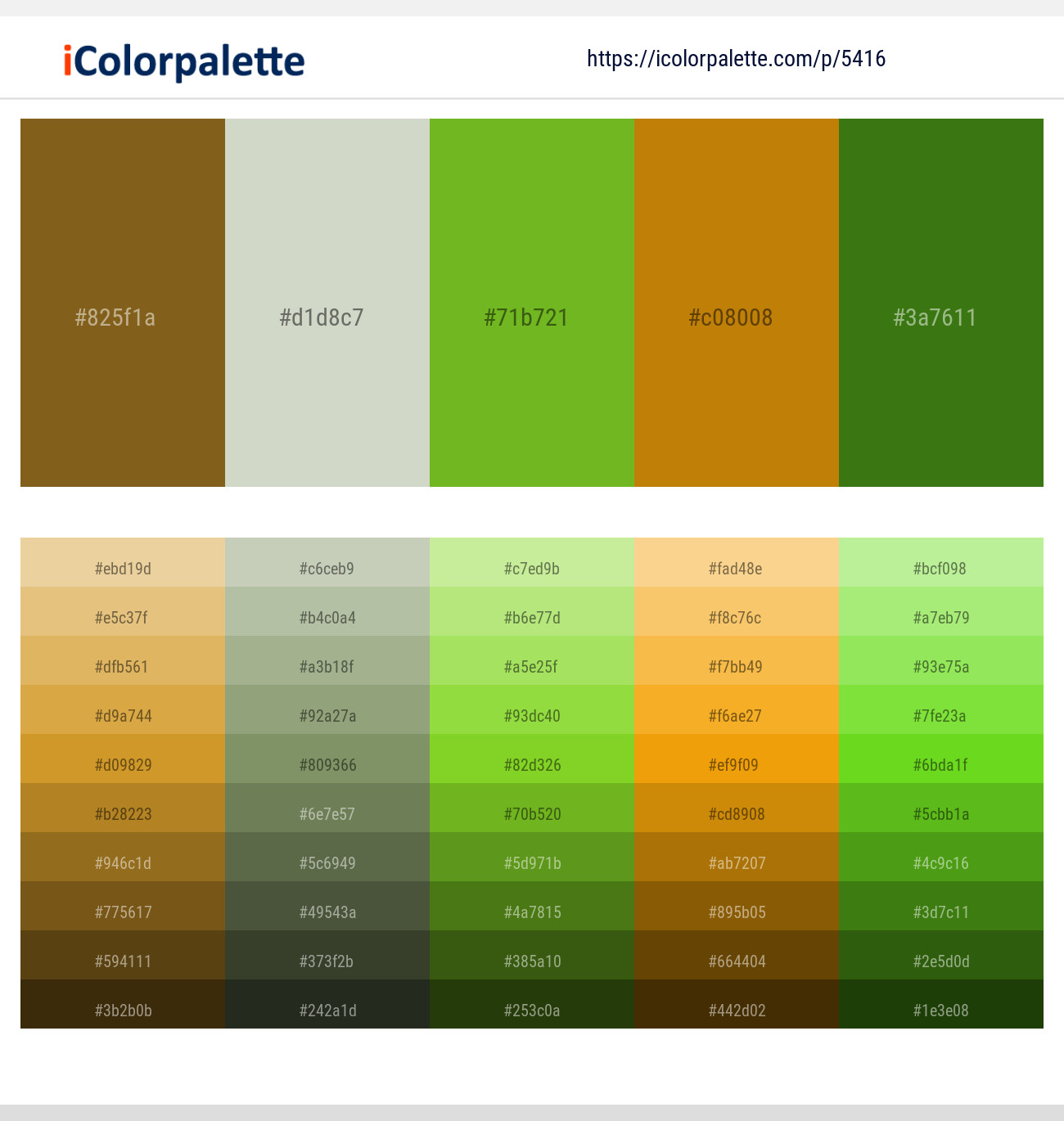Kumera – Moon Mist – Lima – Hot Toddy – Bilbao Color scheme