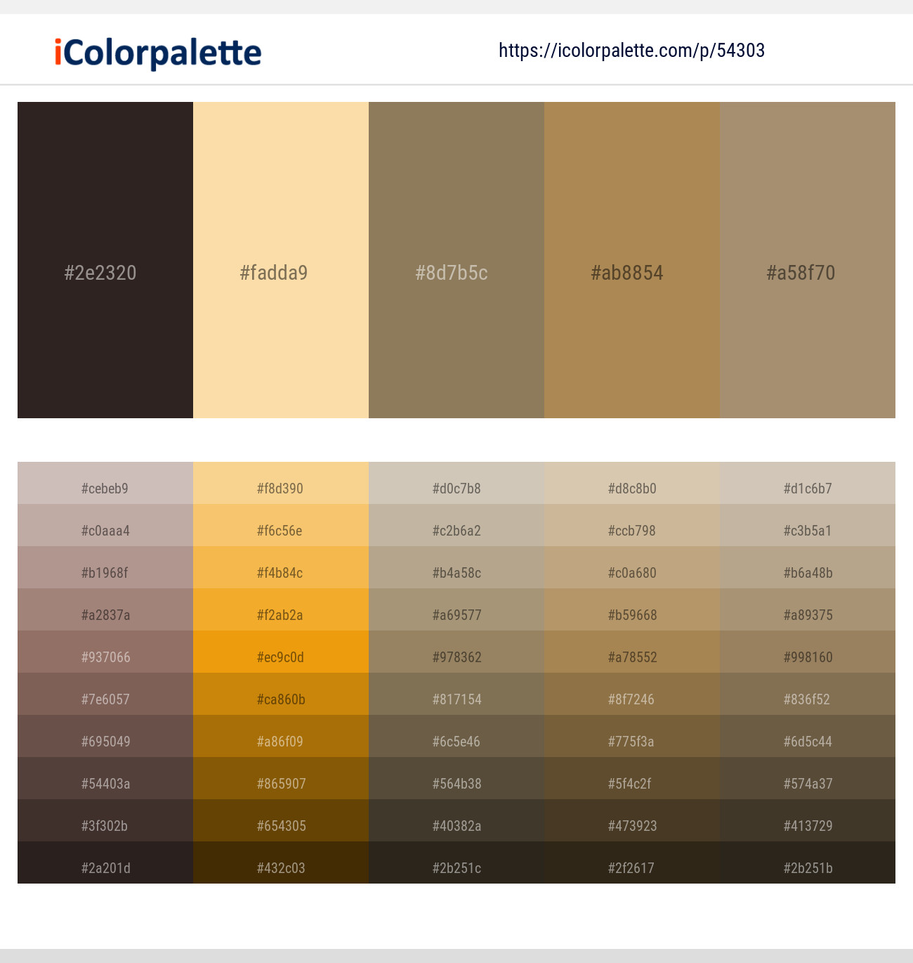 Cocoa Brown – Peach Yellow – Domino – Limed Oak – Sandal Color scheme