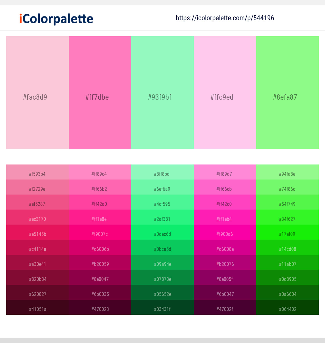 Premium Vector Pink Color Palette Different Bright Shade For Ui Ux ...