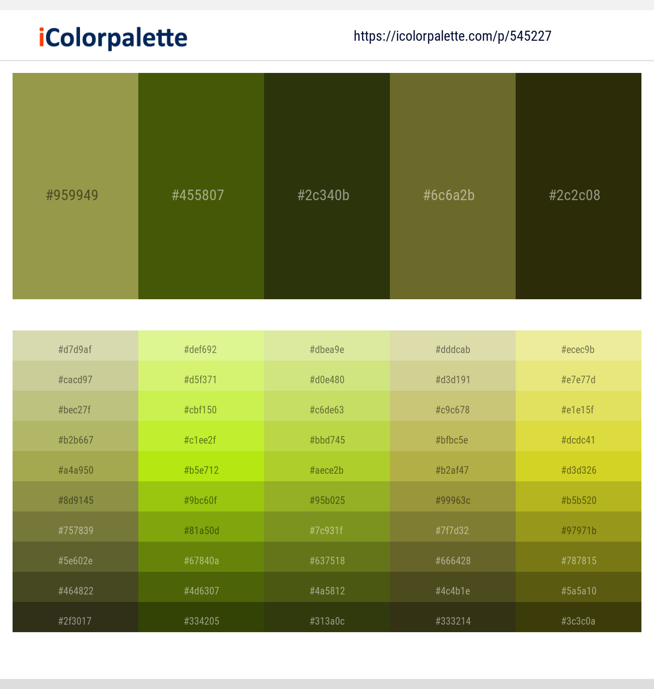 Olive Green Color Palette ideas