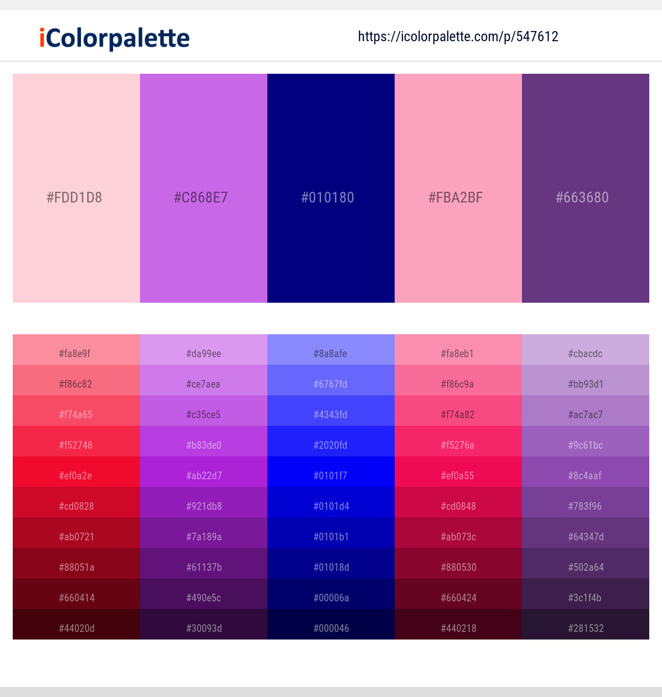 547612Pig Pink – Lavender – Navy Blue – Lavender Pink – Eminence Color scheme