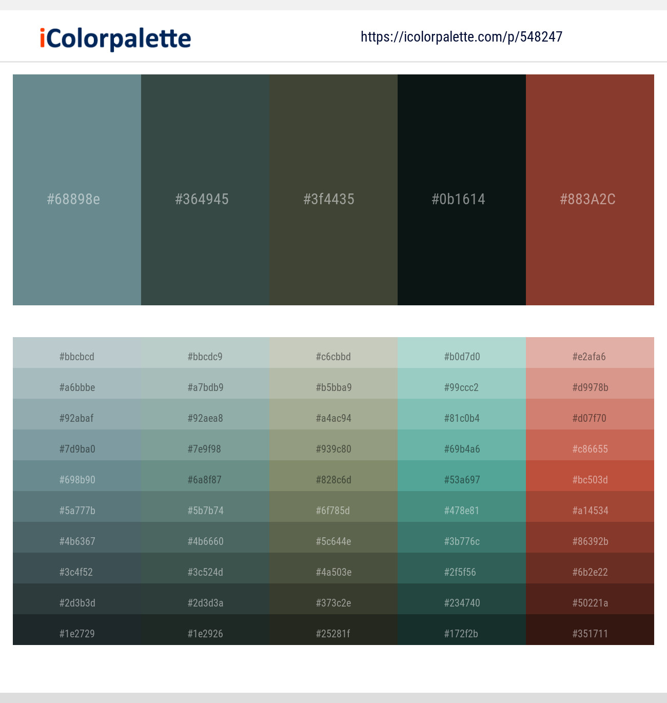 Juniper – Cape Cod – Kelp – Aztec – Nutmeg Color scheme