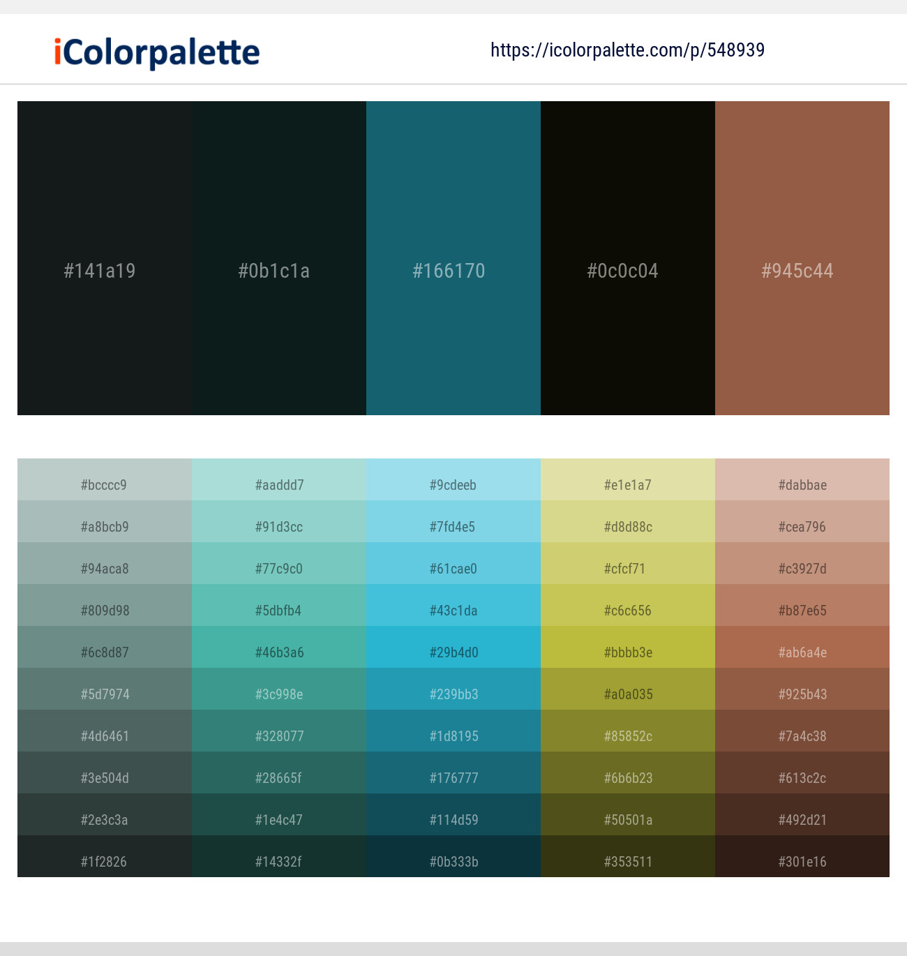 Woodsmoke – Aztec – Blumine – Karaka – Spicy Mix Color scheme