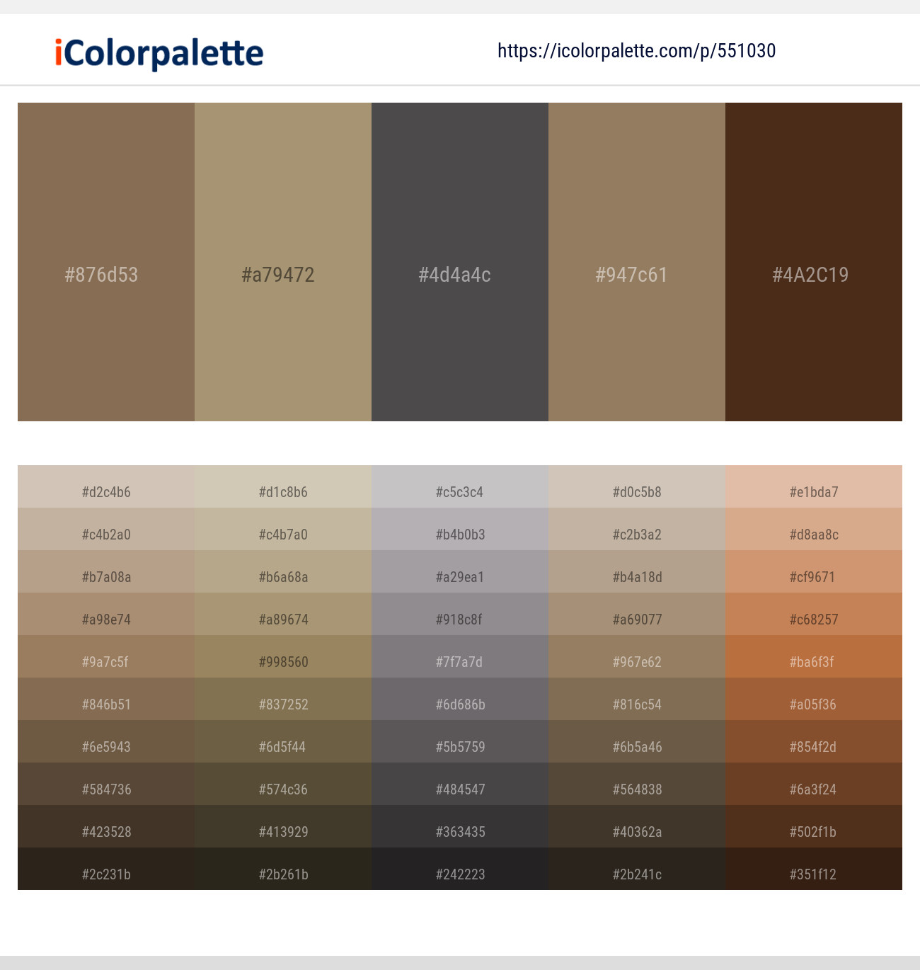 Shadow – Donkey Brown – Emperor – Domino – Metallic Bronze Color scheme