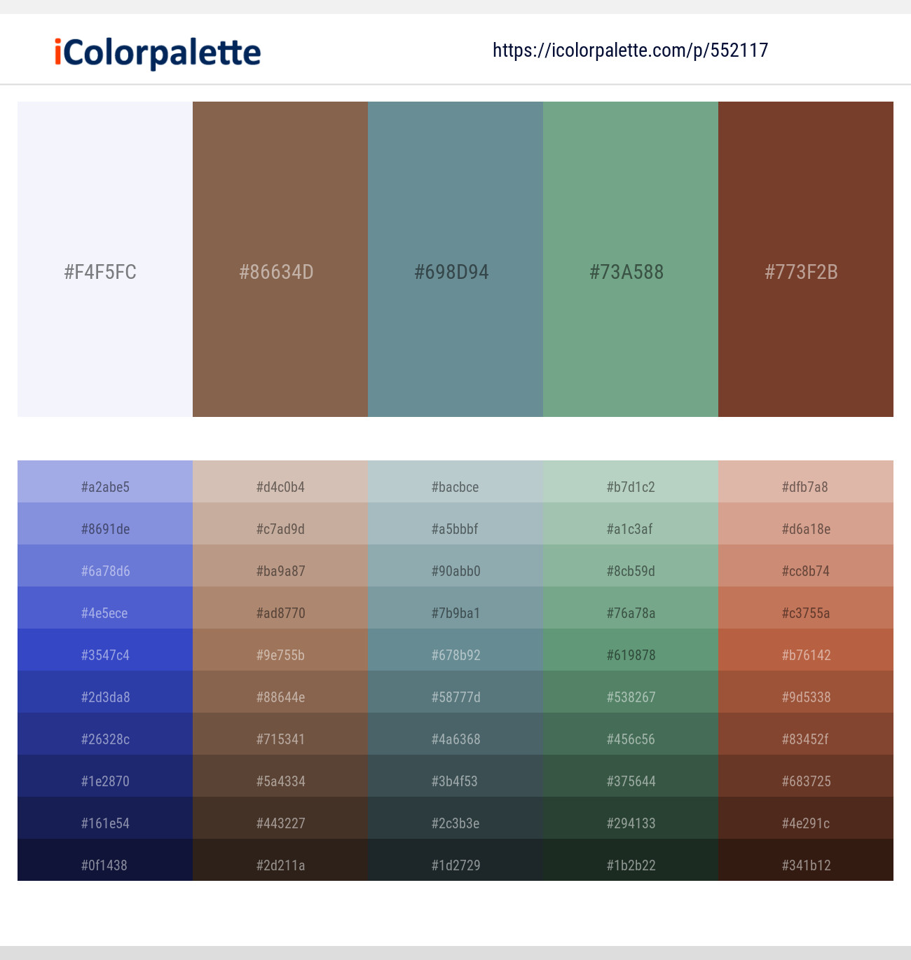 Link Water – Shadow – Juniper – Bay Leaf – Nutmeg Color scheme