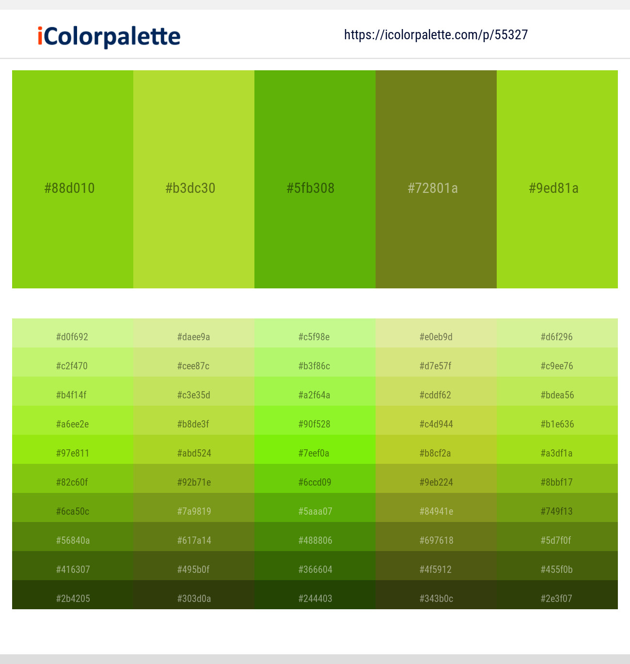 Bahia – Pear – Limeade – Trendy Green – Inch Worm Color scheme