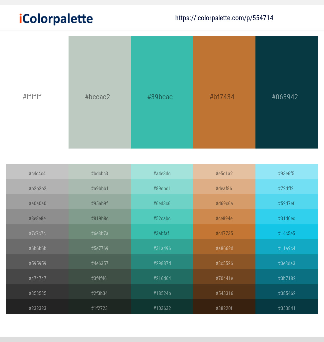 554714White – Powder Ash – Puerto Rico – Copper – Tiber Color scheme
