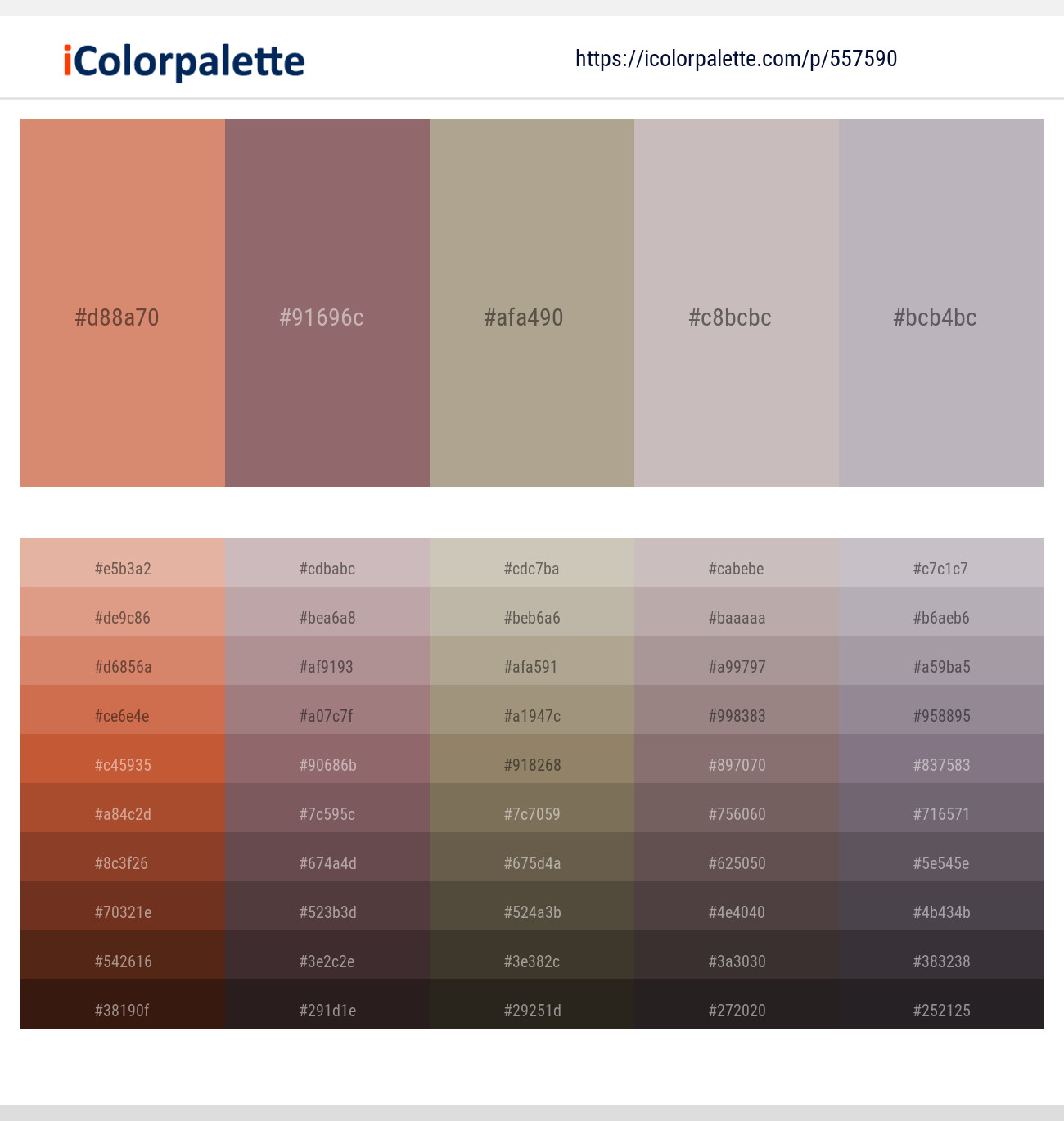 Burning Sand – Opium – Napa – Silver Rust – Pale Slate Color scheme