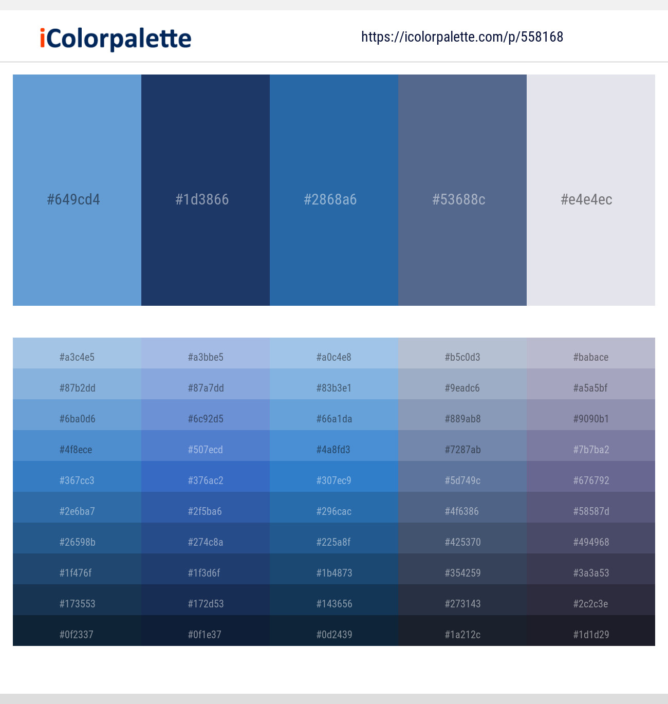 Danube – Biscay – Jelly Bean – Kashmir Blue – Athens Gray Color scheme