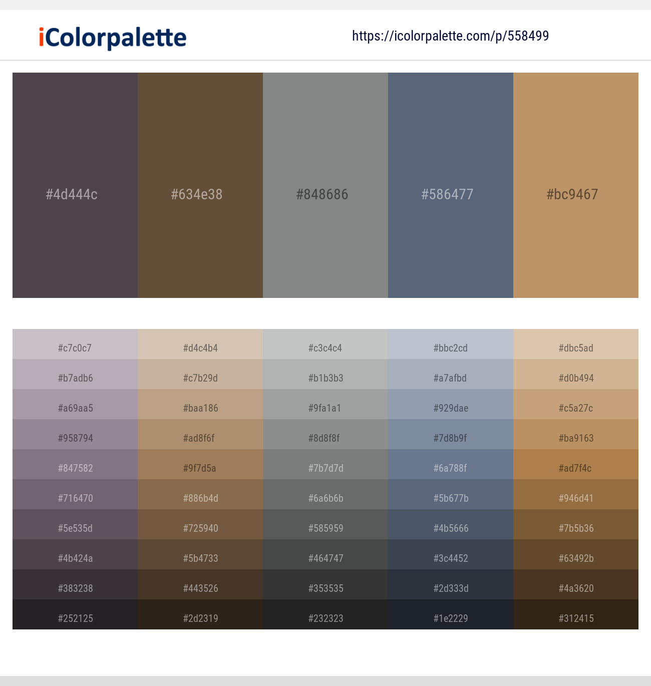Emperor – Millbrook – Gunsmoke – Shuttle Gray – Muddy Waters Color scheme