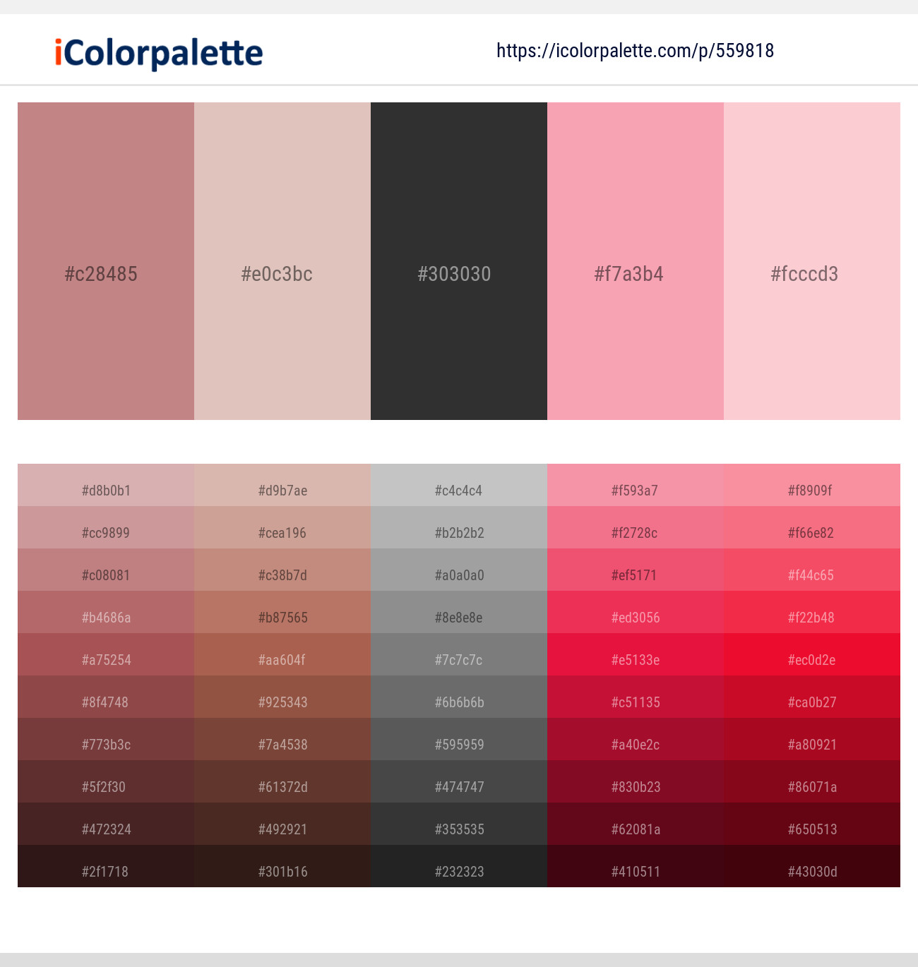 Palette / Soft Pink  Color palette pink, Soft pink color palette