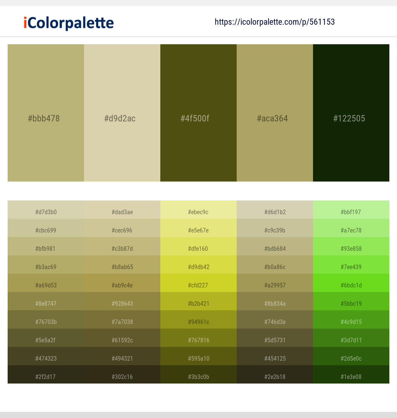 Gimblet – Akaroa – Saratoga – Teak – Pine Tree Color scheme