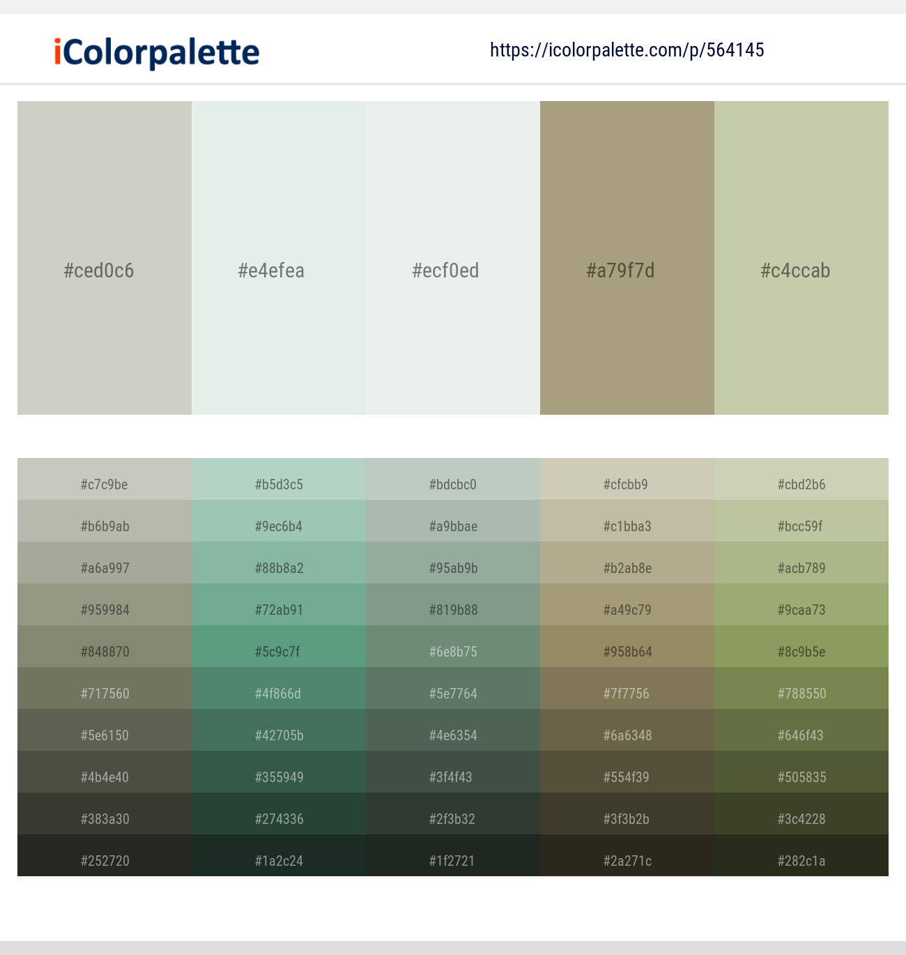 564145Celeste – Gin – Gray Nurse – Hillary – Coriander Color scheme