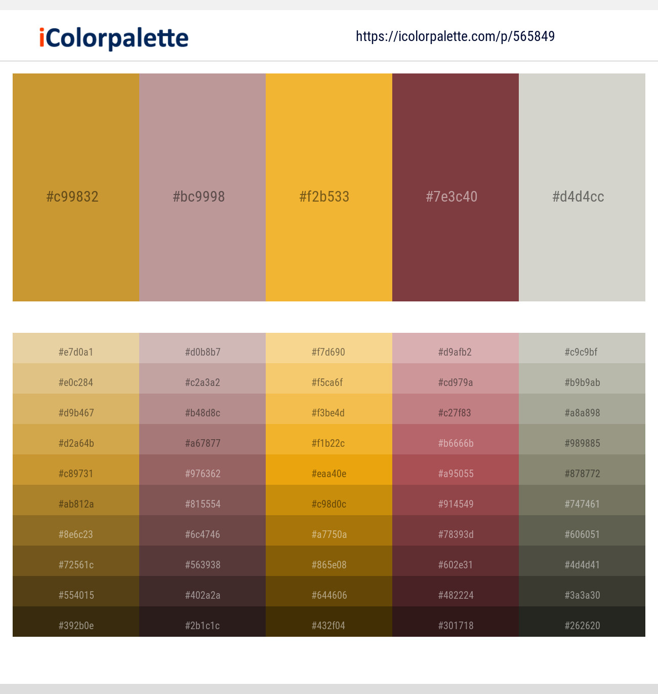 Hokey Pokey – Thatch – Saffron – Lotus – Celeste Color scheme