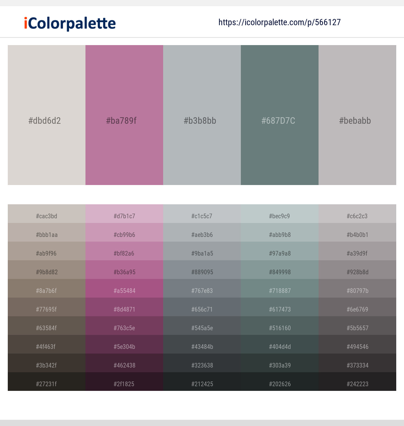 566127Timberwolf – Turkish Rose – Silver Sand – Sirocco – Pink Swan Color scheme
