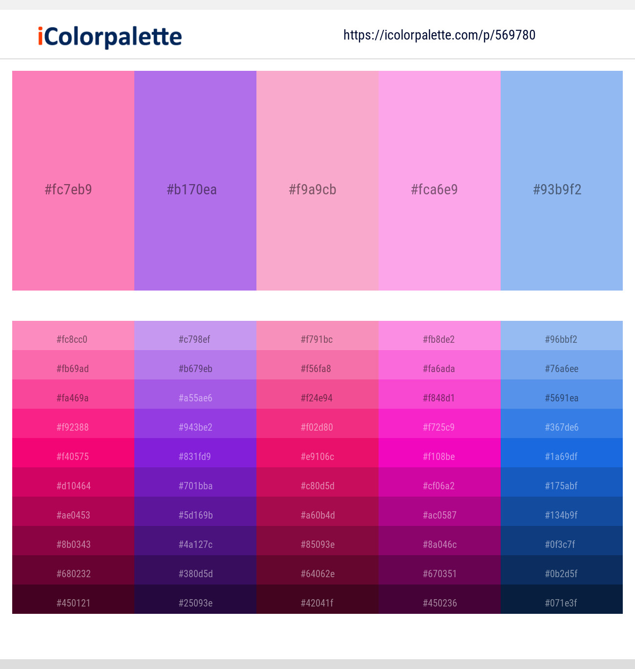 569780Tickle Me Pink – Medium Purple – Lavender Pink – Lavender Rose – Jordy Blue Color scheme
