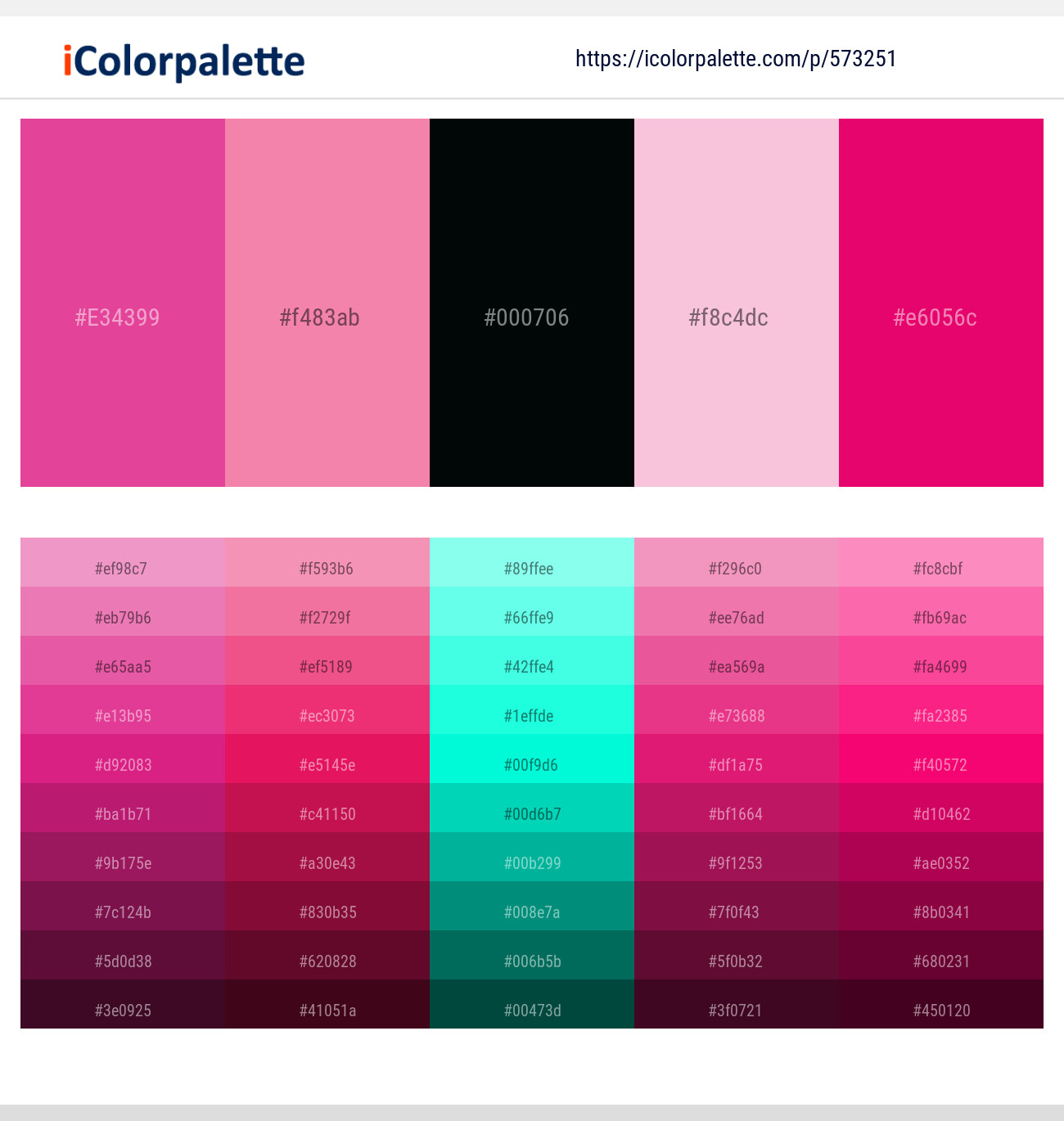 Deep Pink Gradient Color Palette