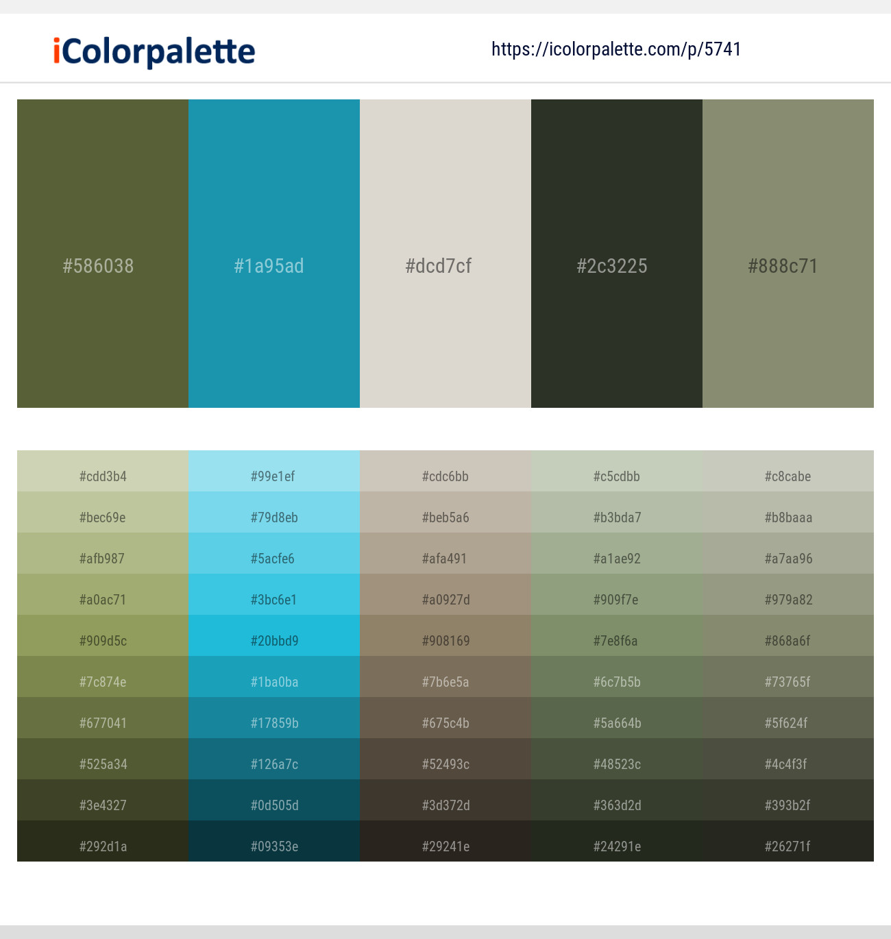 Verdigris – Eastern Blue – Westar – Rangitoto – Bitter Color scheme ...