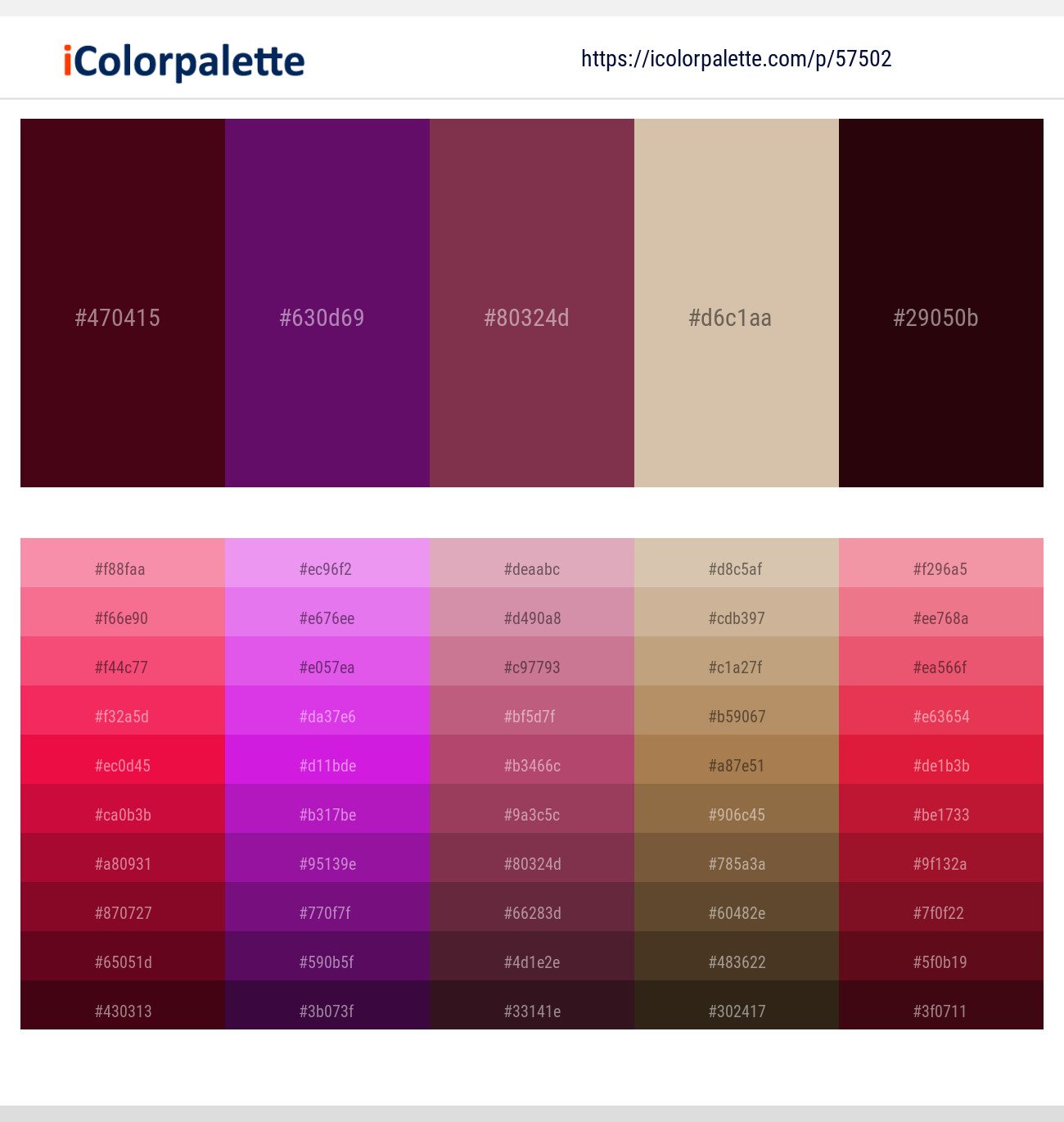 Rustic Red – Clairvoyant – Camelot – Akaroa – Aubergine Color scheme