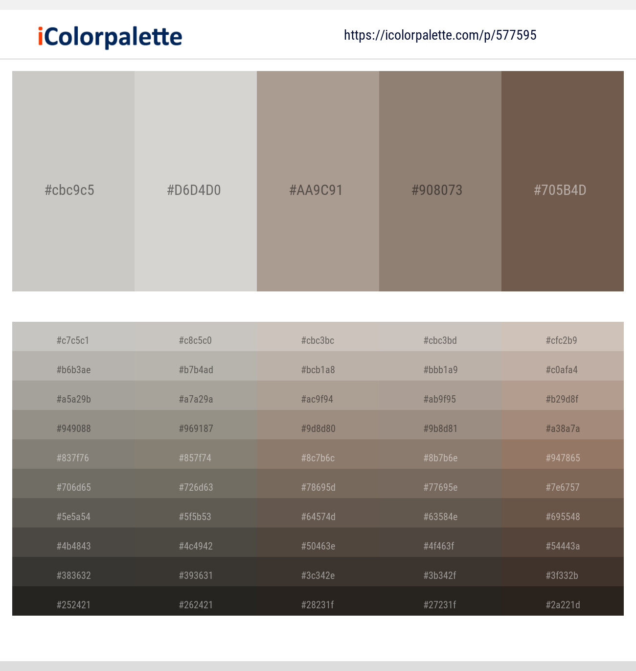 577595Cloud – Timberwolf – Bronco – Squirrel – Tobacco Brown Color scheme