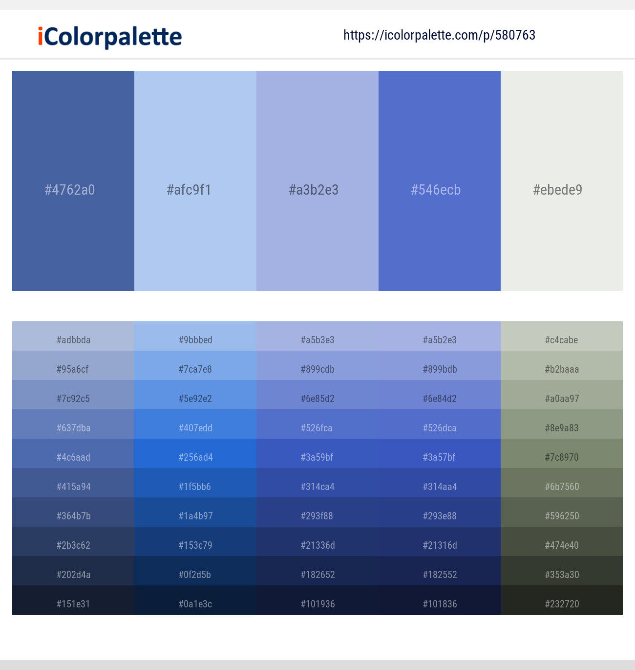 San Marino – Perano – Dull Lavender – Indigo – Gray Nurse Color scheme