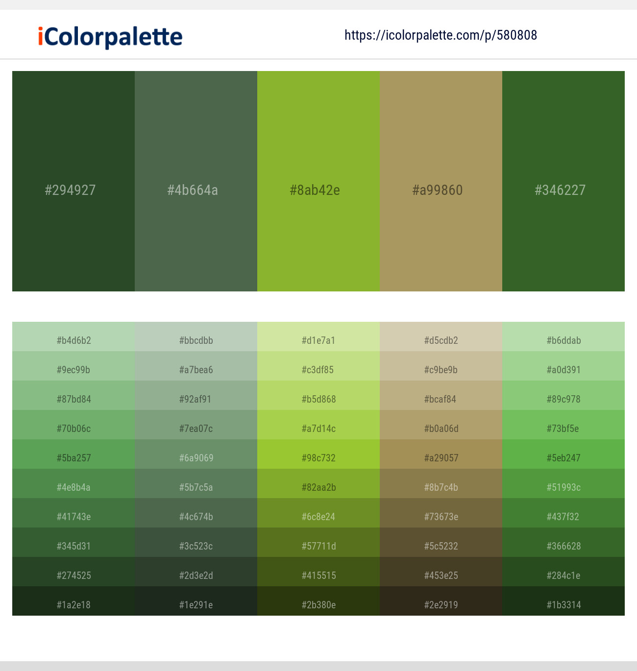 Green Kelp – Axolotl – Sushi – Barley Corn – Woodland Color scheme