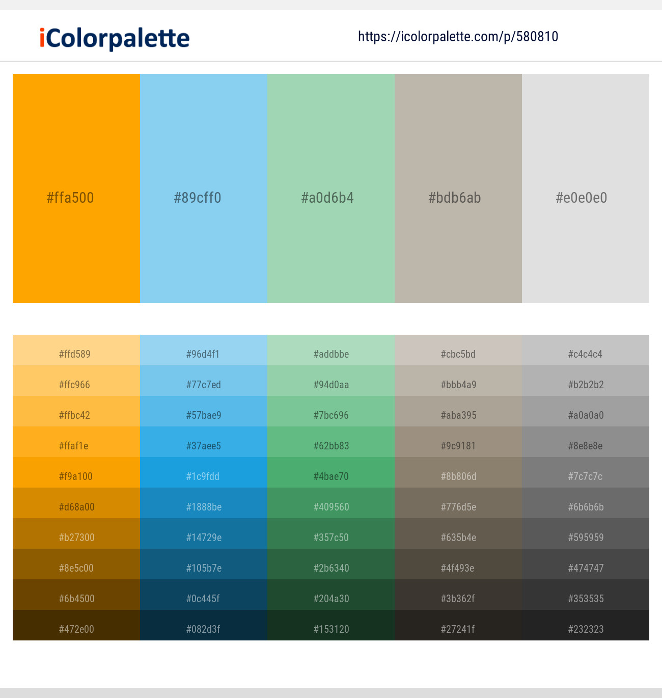Web Orange – Seagull – Vista Blue – Tea – Alto Color scheme