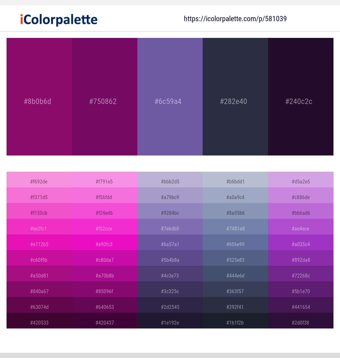 Cardinal Pink – Cardinal Pink – Scampi – Ebony Clay – Haiti Color scheme