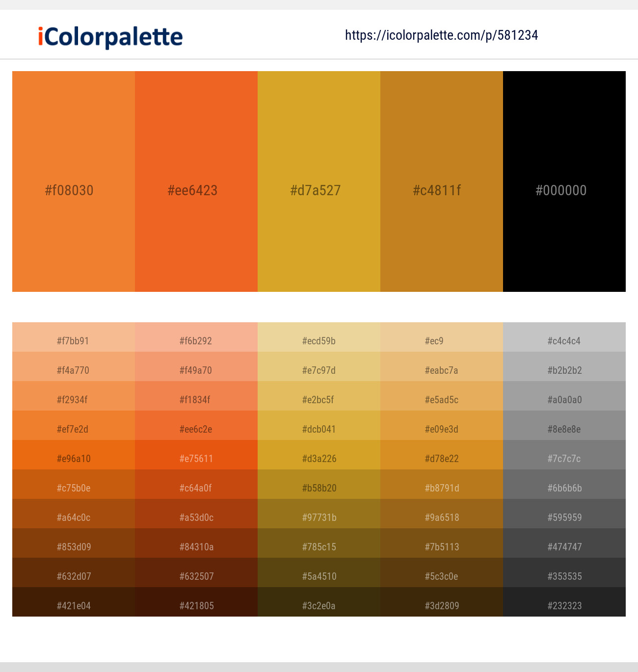 Jaffa – Flamingo – Golden Grass – Ochre – Black Color scheme