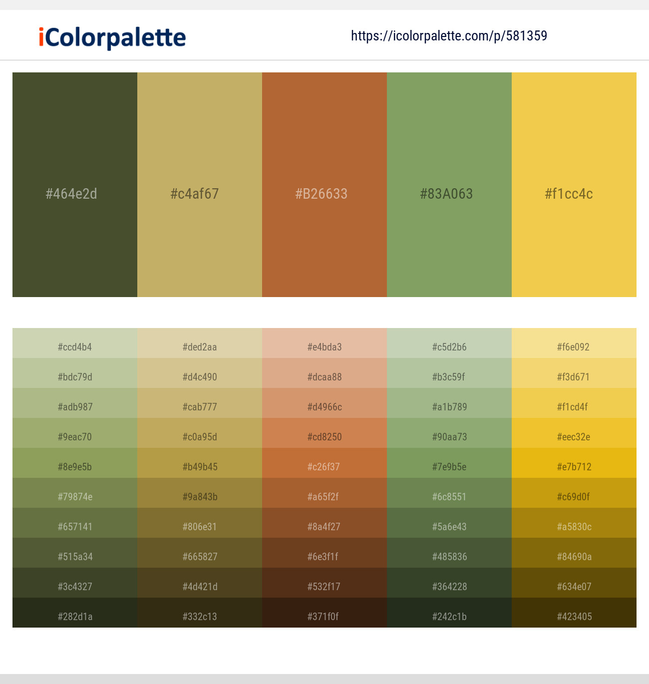 Woodland – Laser – Copper – Asparagus – Ronchi Color scheme
