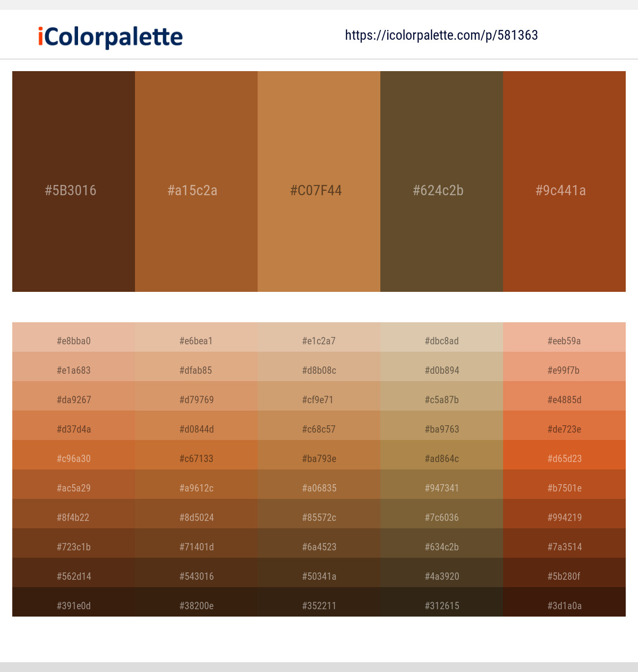 Espresso – Paarl – Tussock – Shingle Fawn – Cognac Color scheme