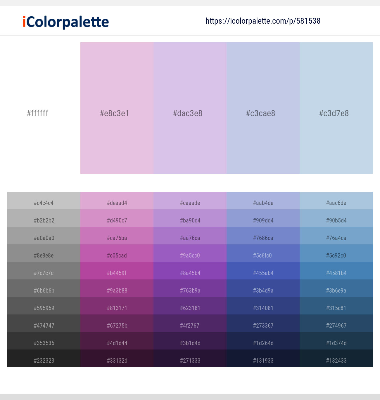 White – Melanie – Prelude – Periwinkle Gray – Periwinkle Gray Color scheme