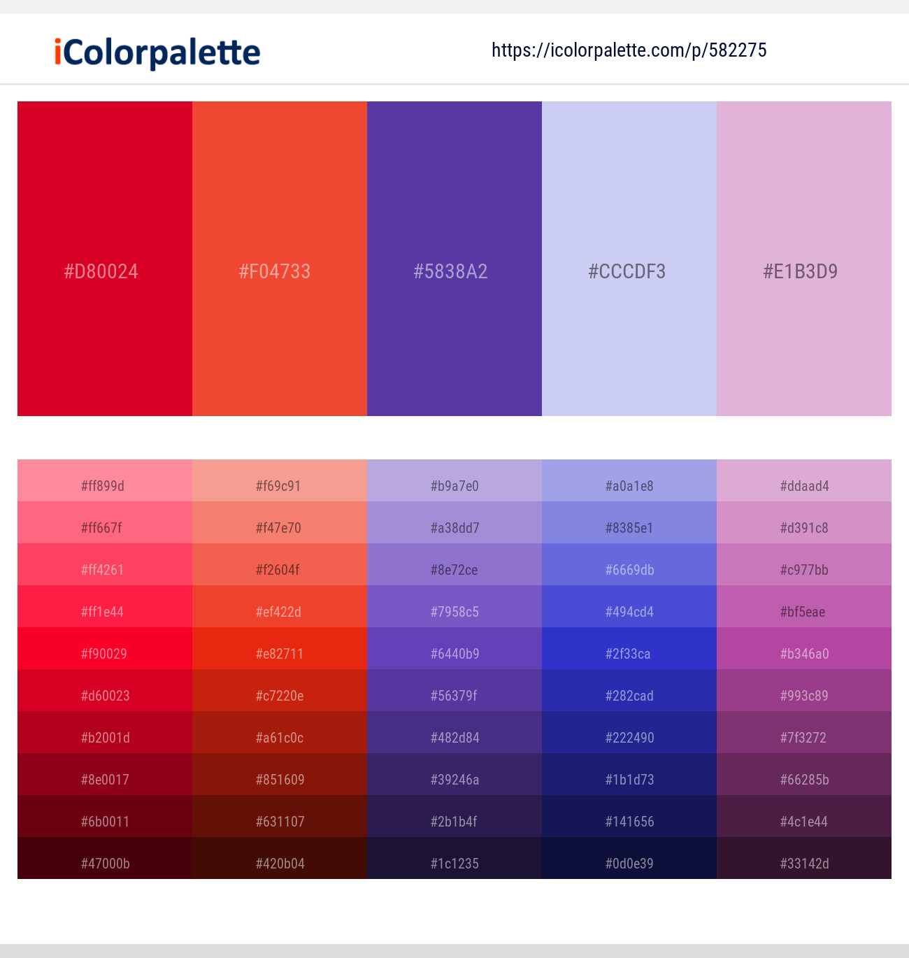 Monza – Flamingo – Gigas – Moon Raker – Melanie Color scheme