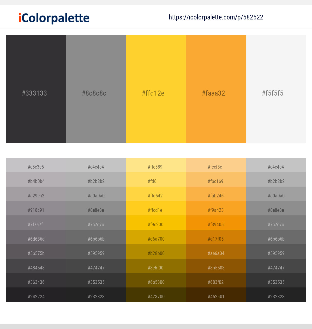 Thunder – Gray – Sunglow – Sea Buckthorn – Wild Sand Color scheme