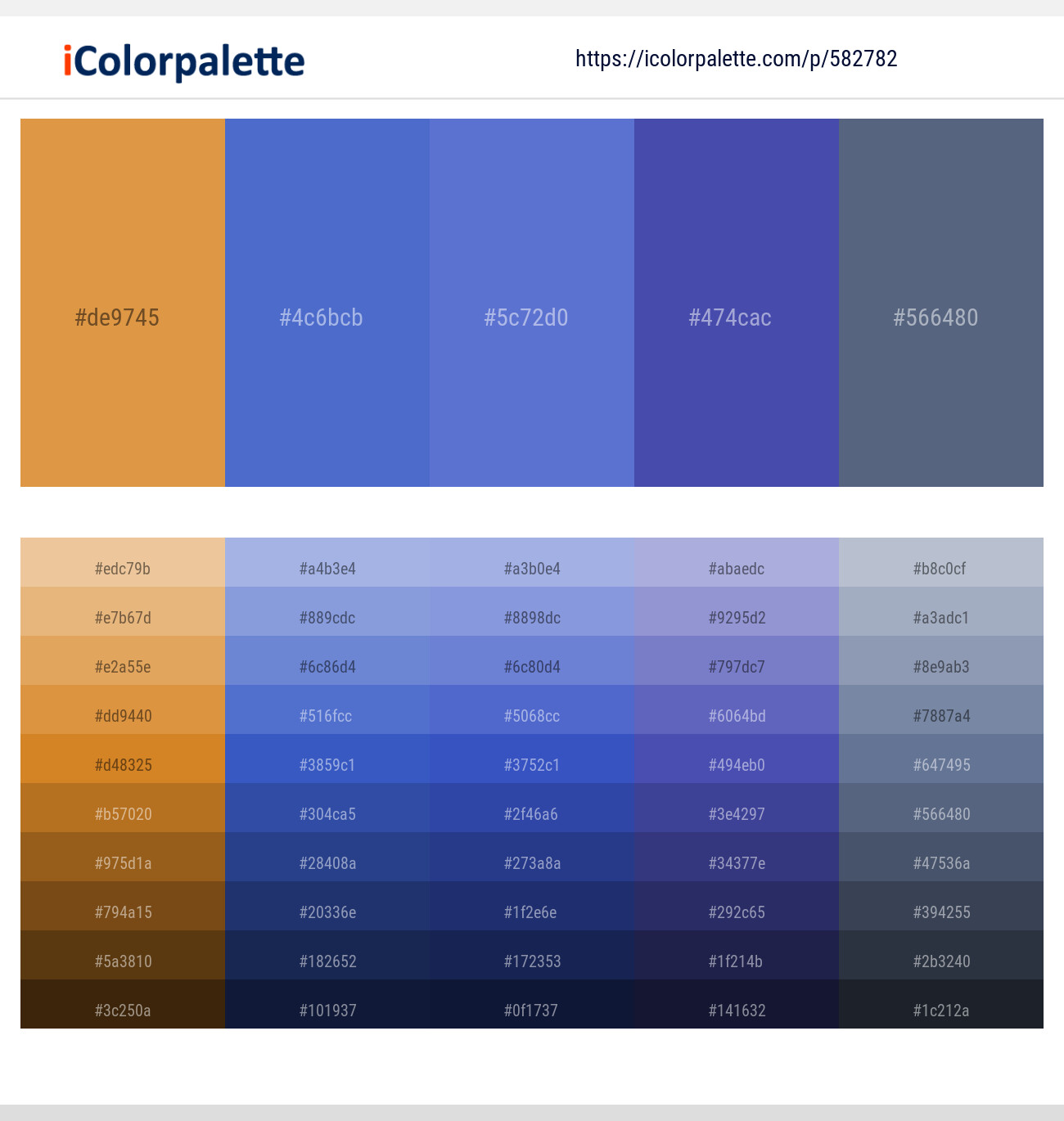 Anzac – Indigo – Indigo – San Marino – Blue Bayoux Color scheme