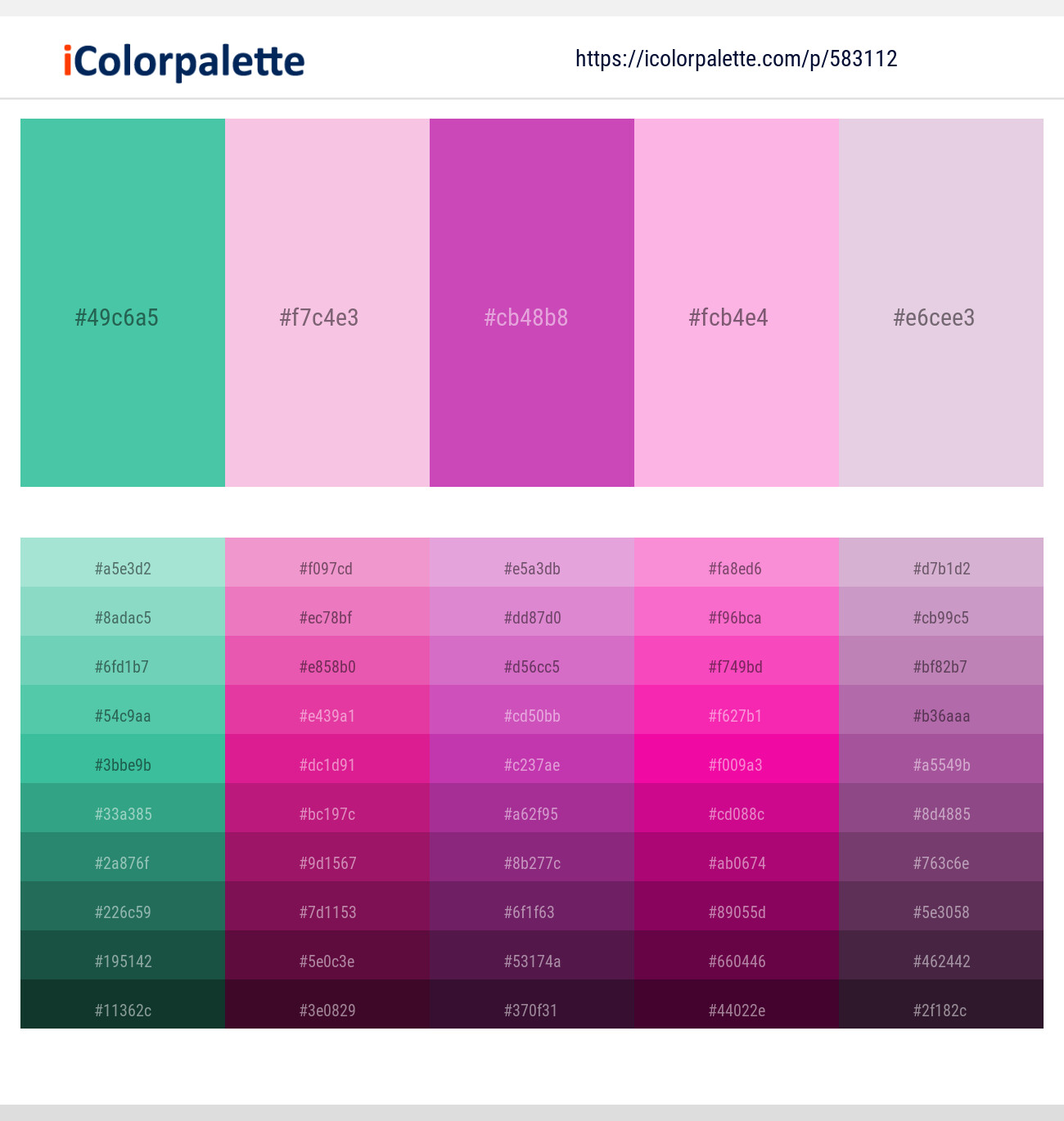 583112Puerto Rico – Chantilly – Fuchsia Pink – Lavender Pink – Twilight Color scheme