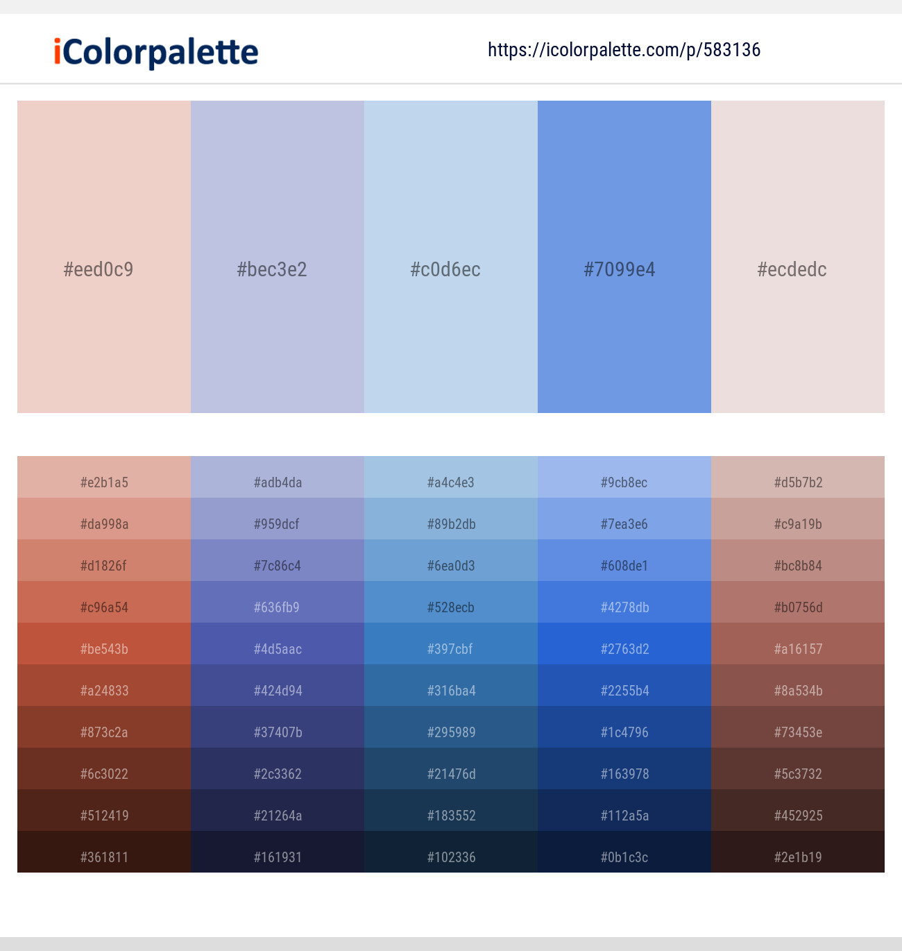 Almond – Periwinkle Gray – Spindle – Cornflower Blue – Bizarre Color scheme