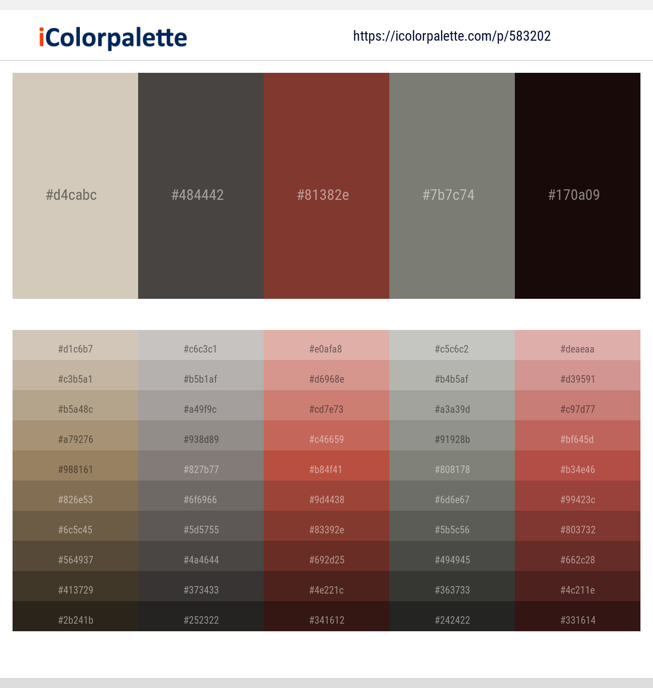 Sisal – Masala – Nutmeg – Bandicoot – Asphalt Color scheme