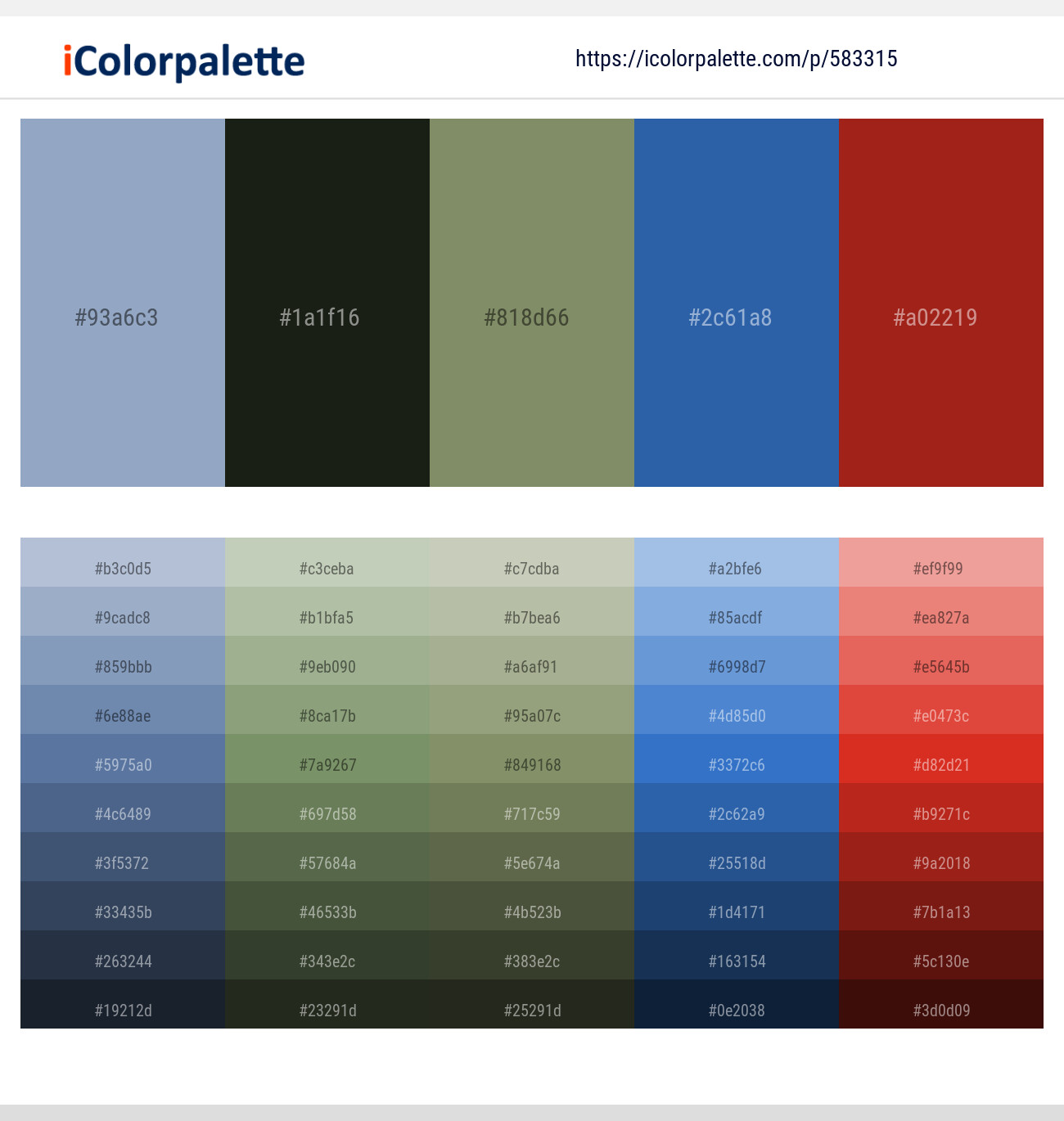 Nepal – Log Cabin – Avocado – Azure – Tamarillo Color scheme
