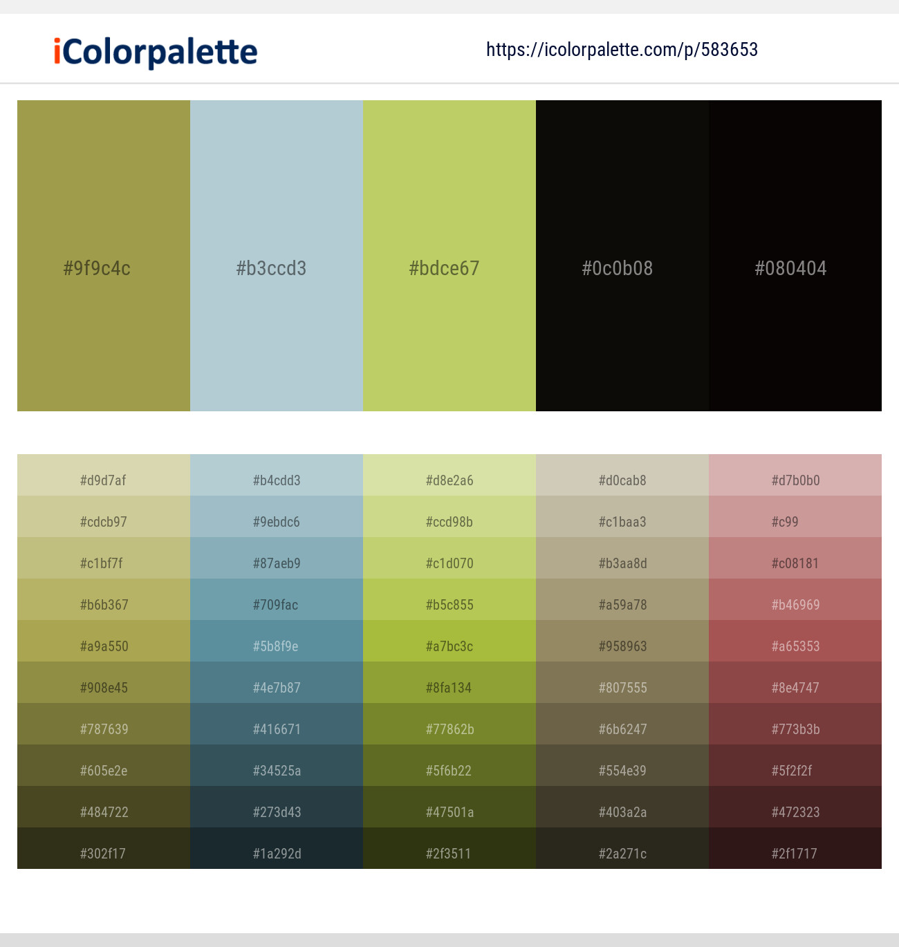 Limed Oak – Jungle Mist – Wild Willow – Rangoon Green – Night Rider Color scheme