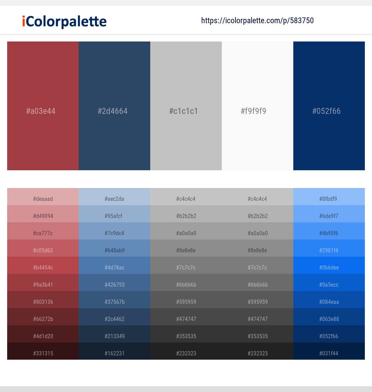 Apple Blossom – San Juan – Silver – Alabaster – Deep Sapphire Color scheme